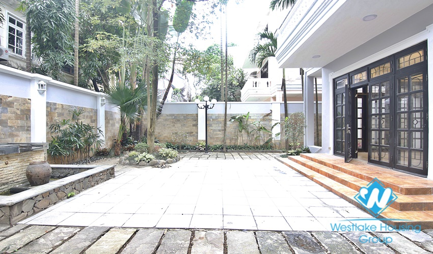 Charming house with large garden around for rent in Ciputra, Tay Ho, Hanoi